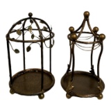 (2) Round Metal Candle Holders