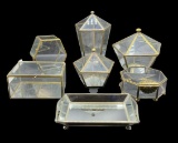 (6) Mirrored Boxes, (1) Mirrored Tray
