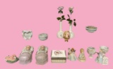 Assorted Porcelain Figurines, Bud Vases, Trinket