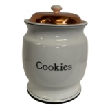 Alcobaca Cookie Jar with Copper Lid & Porcelain