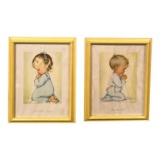 (2) Framed Praying Children Prints