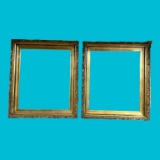 (2) Ornate Wooden Gold Painted Frames - 26” x 30”