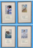 (4) Framed and Matted Prints—q10 3/4” x 16”