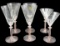 (6) Pink/Clear Depression Glass Stems: (4) 7.75