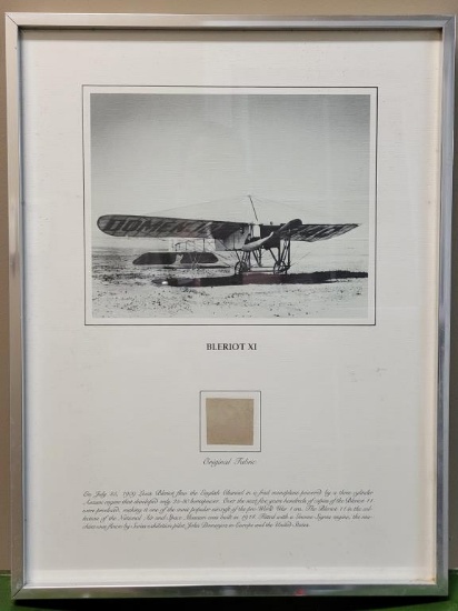 Framed Likeness of Bleriot XI w/Original Fabric
