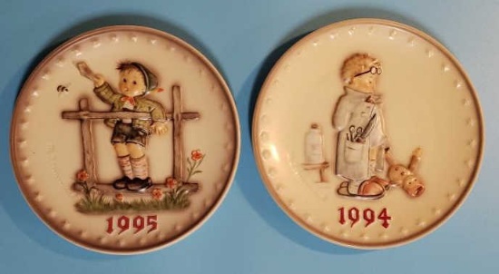 (2) M.J. Hummel Hand-Painted Annual Plates with