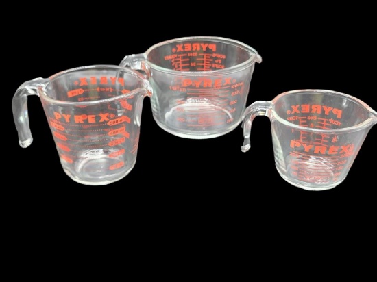 (3) Pyrex Measuring Cups