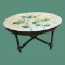 Oval Hand-painted Coffee Table With Turned Legs -