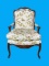 Upholstered Chair with Carved Hardwood Frame