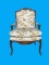 Upholstered Chair with Carved Hardwood Frame