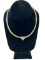 14 Kt Yellow Gold Omega Necklace with Diamond