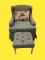 Upholstered Swivel Chair & Matching
