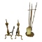 Brass Fireplace Tools and Brass Andirons