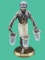 Blackamoor Figure with (3) glass vases on brass