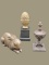 (3) Decorative Items:  Rabbit Figurine, Pineapple,