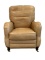 Leather Recliner on Metal Casters,