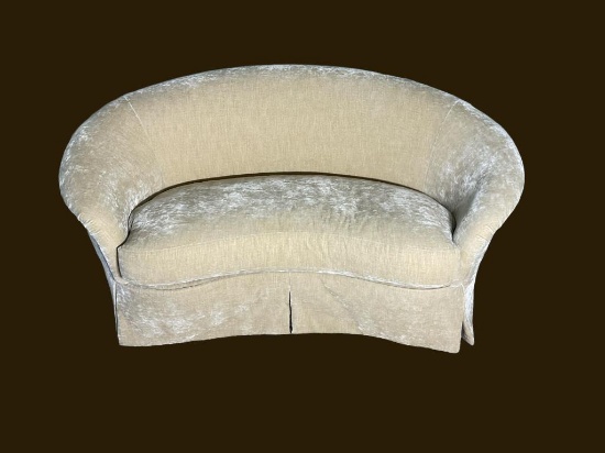 Upholstered Curved Loveseat