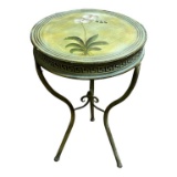 Round Metal Hand-painted Table - 12.5? diameter,