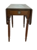 One Drawer Drop Leaf Table - 35 1/2” x 17 1/2”