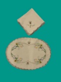 Set of (6) Embroidered Place Mats & (6) Matching
