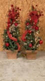 (2) Lighted Christmas Arrangements—52” High