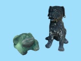 (2) Yard Ornaments including (1) Concrete Frog