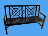 Painted Wooden Outdoor Bench--60