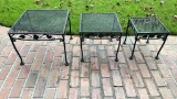 Set of (3) Meadowcraft Outdoor Iron Tables