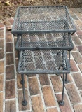 Set of (3) outdoor Iron Tables