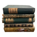 (5) Hardcover Antique Books, Some damage to spines