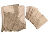 Lace Scallop Edge Tablecloth & 12 Lace Edge