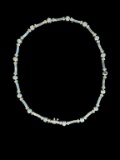 14 Kt White & Yellow Gold & (7) Diamond Necklace--