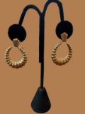 14 Kt Yellow Gold Pierced Earrings--3.2 Grams