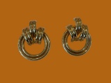 14 Kt Yellow Gold Pierced Earrings--Omega Backs--