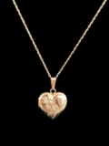 14 Kt Yellow Gold Heart Shaped Locket on Gold