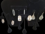 (4 Pairs of Sterling Silver Earrings