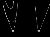 (3) Sterling Silver Necklaces, (1) Sterling Silver