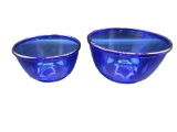 (2) Cobalt Blue Mixing Bowls