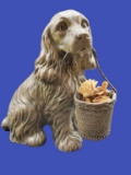 Dog with Basket Figurine