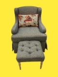 Upholstered Swivel Chair & Matching