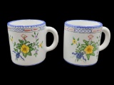 (2) Hand-Painted Coffee Mugs (Portugal)--