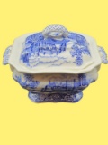 Blue & White Covered Tureen (Japan) 8