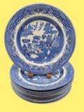 (11) Salad Plates “Blue Willow