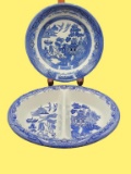 8.5” Vegetable Bowl, Divided Dish “Blue Willow”