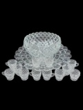 Punch Bowl, Underplate & (12) Cups 