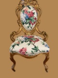 Antique Ornately Carved Chair, Savannah Garden Fabric