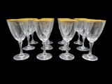 (12) Water Goblets “Tuxedo Gold Trim” by Lenox