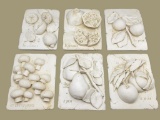 (6) Ceramic Fruit/Vegetable Plaques