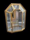 Brass & Glass Wall Display Cabinet--9 1/2