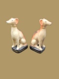 Vintage Pair of Seated Whippets 8.5